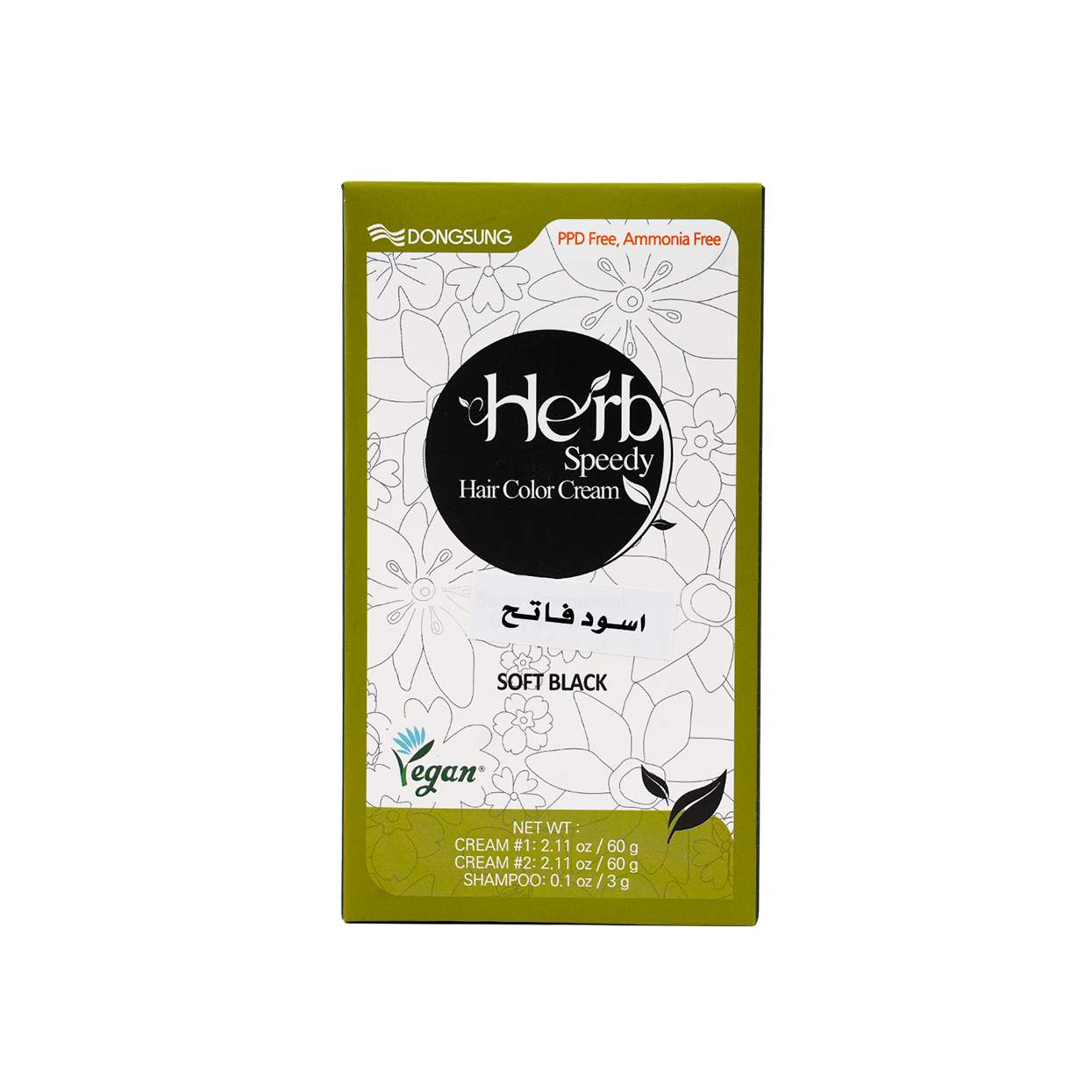 Herb Speedy Hair Color Cream-Soft Black