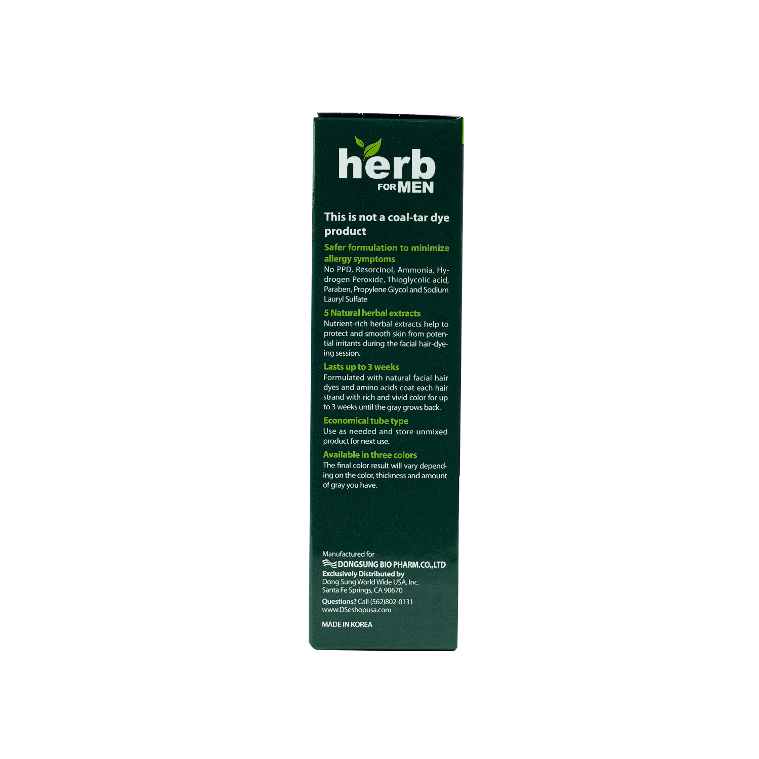 Herb For Men Mustache & Beard Dye Amm Free-Natural Black