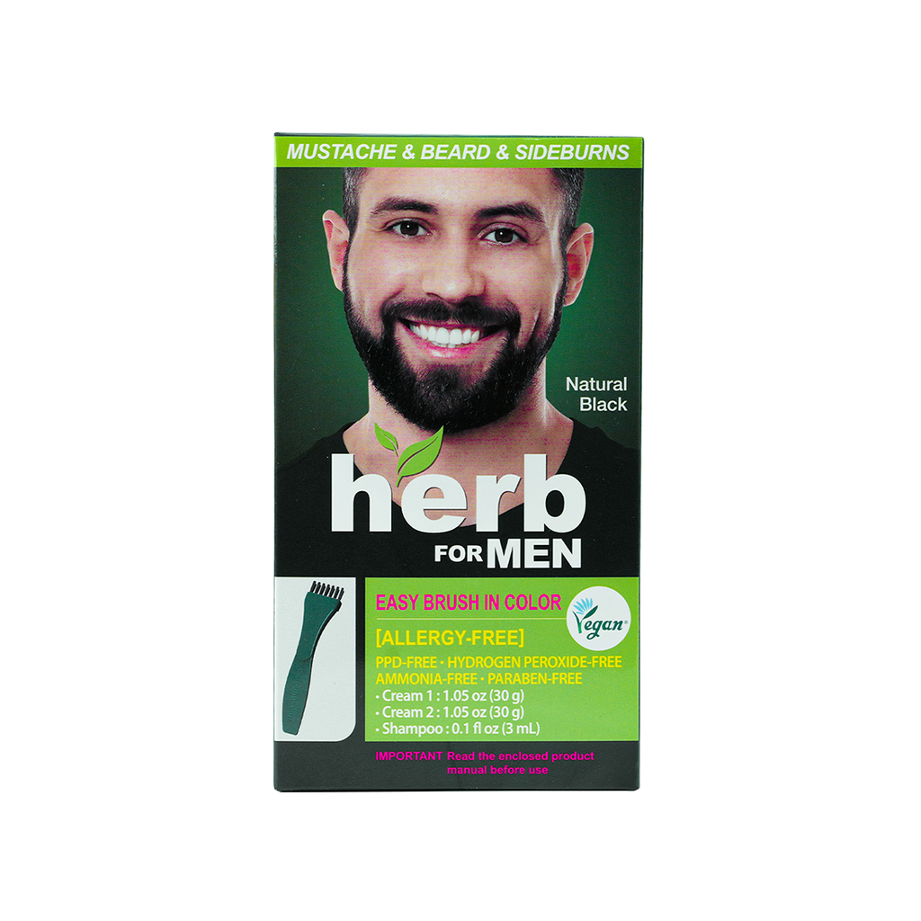 Herb For Men Mustache & Beard Dye Amm Free-Natural Black