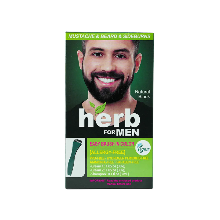 53782-Herb For Men Mustache &amp; Beard Dye Amm Free-Natural Black