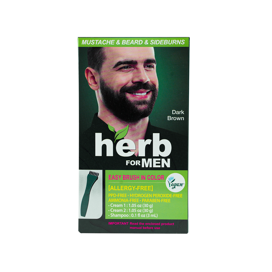 Herb For Men Mustache & Beard Dye Amm Free- Dark Brown