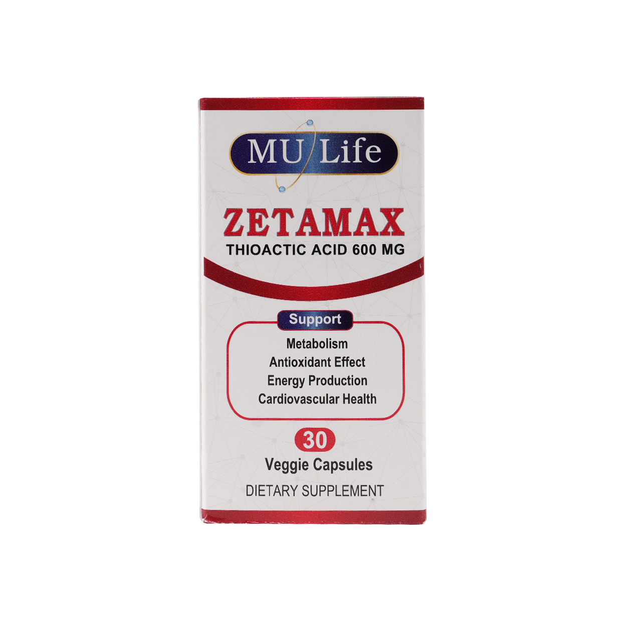 Mu Life Zetamax 600mg 30 Veggies Capsules