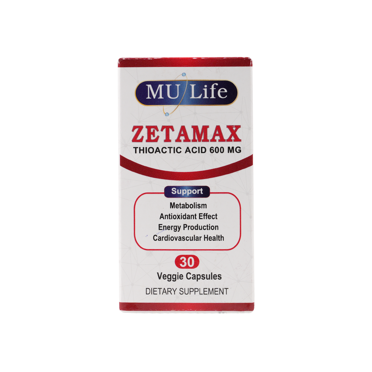 Mu Life Zetamax 600mg 30 Veggies Capsules