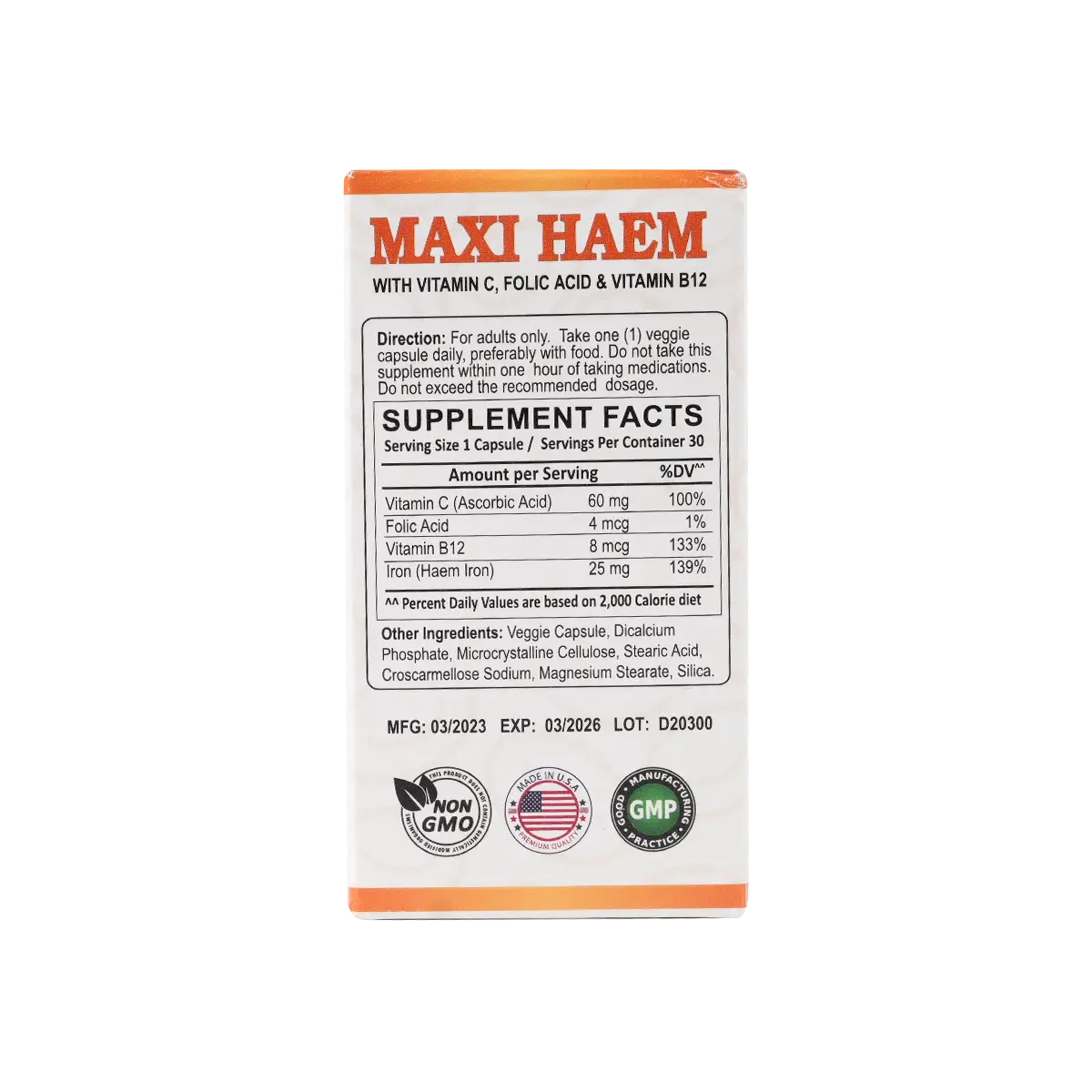 Mu Life Maxi Haem 30 Veggies Capsules