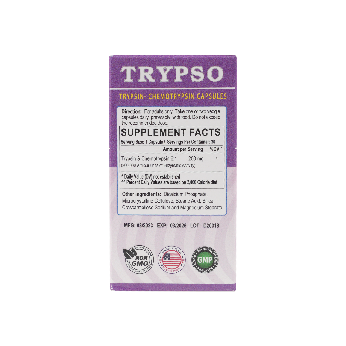 Mu Life Trypso 30 Veggies Capsules