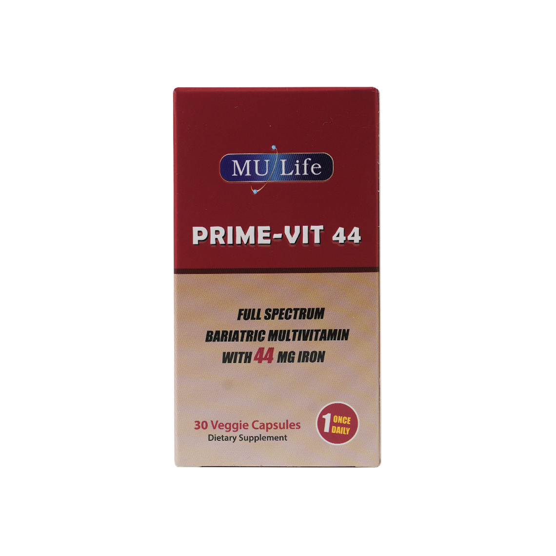 Mu Life Prime-Vit 44mg Iron 30 Veggies Capsules