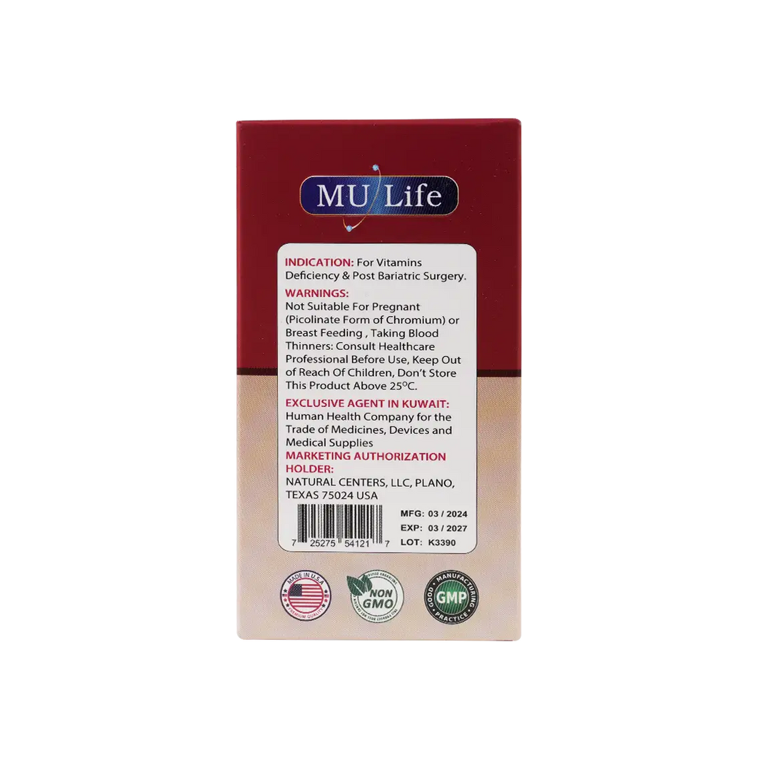 53790-Mu Life Prime-Vit 44mg Iron 30 Veggies Capsules +2