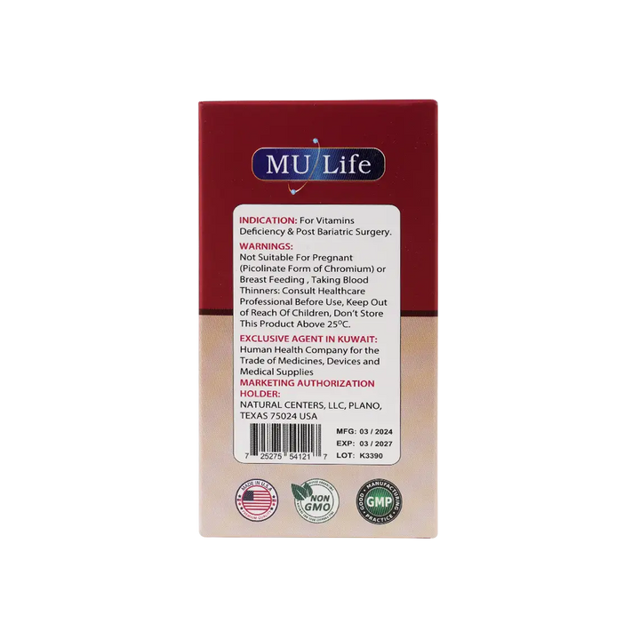 53790-Mu Life Prime-Vit 44mg Iron 30 Veggies Capsules +2