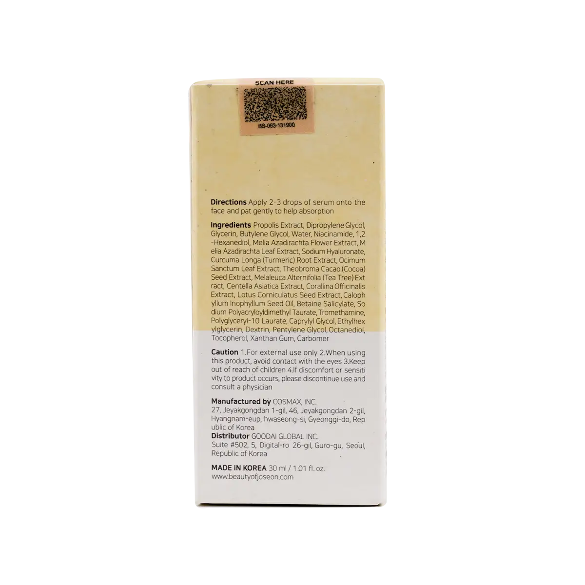 Beauty Of Joseon Propolis+Niacinamide Glow Serum 30ml