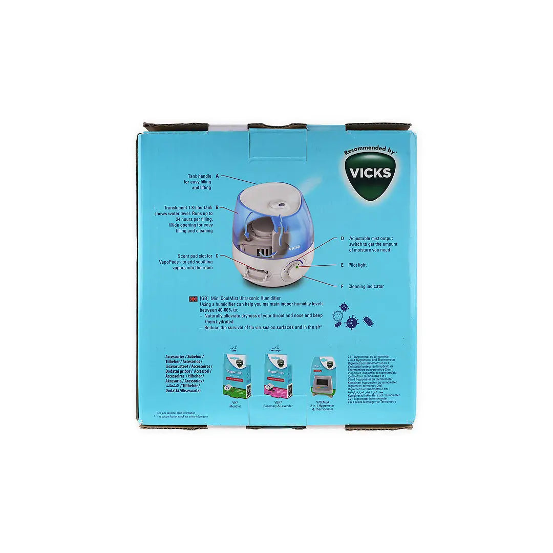 Vicks Humidifier Mini Cool Mist 1.8L-525E1