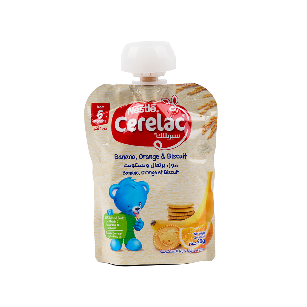 Nestle Cerelac From 6 Months 90g – Banana,Orange & Biscuit