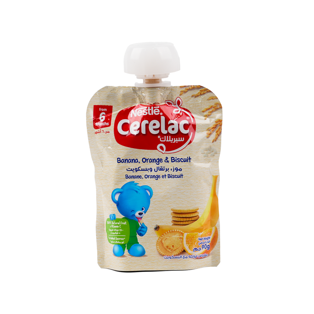 Nestle Cerelac From 6 Months 90g – Banana,Orange & Biscuit