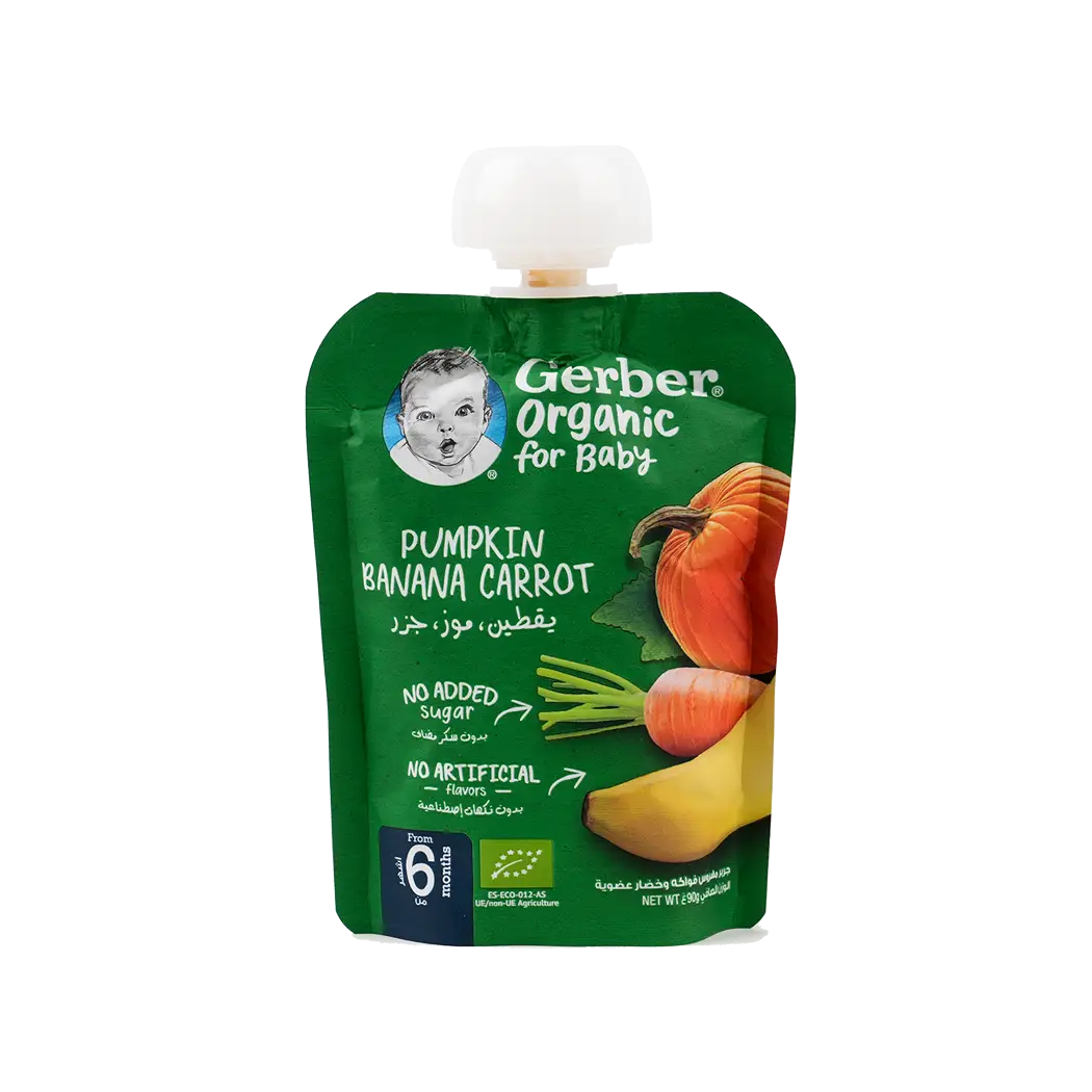 Gerber Organic From 6 Months 90g â€“ Pumpkin,Banana & Carrot