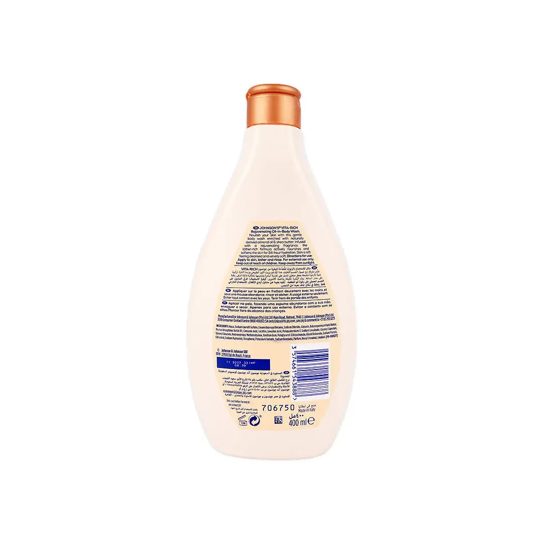 Johnson's Vita-Rich Oil-In-Body Wash 400ml-Almond & Shea But