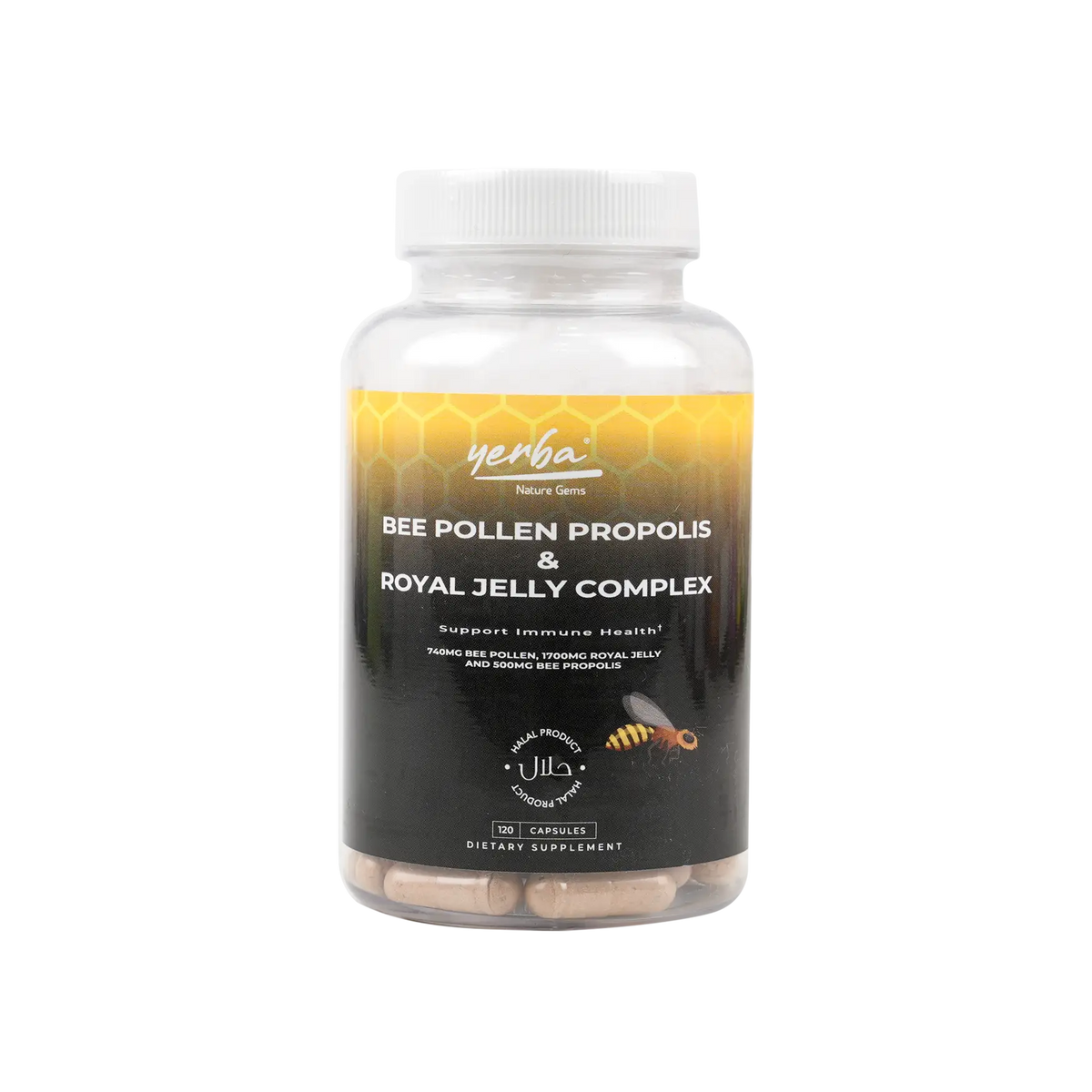 53856-Yerba Bee Pollen Propolis & Royal Jelly Complex 120 Capsules