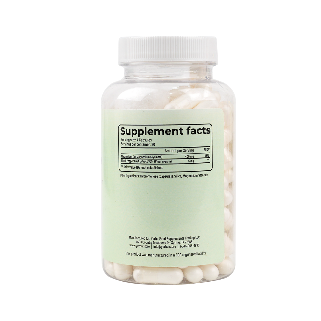 Yerba Magnesium Glycinate 120 Capsules