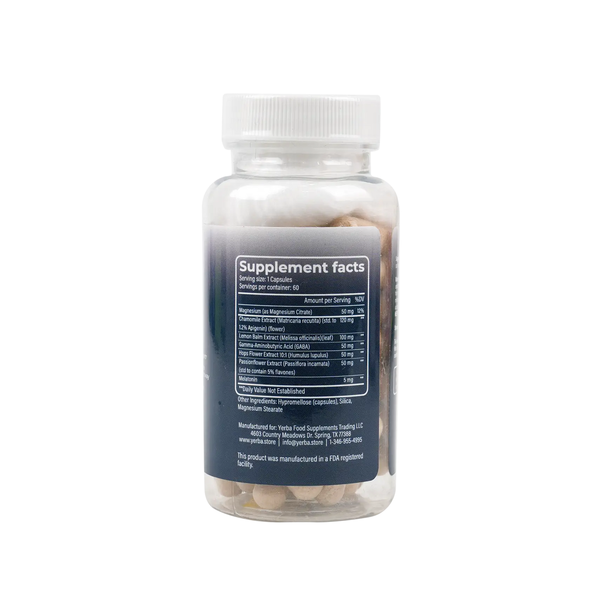 53861-Yerba Melatonin & Magnesium Citrate Complex 60 Capsules +1
