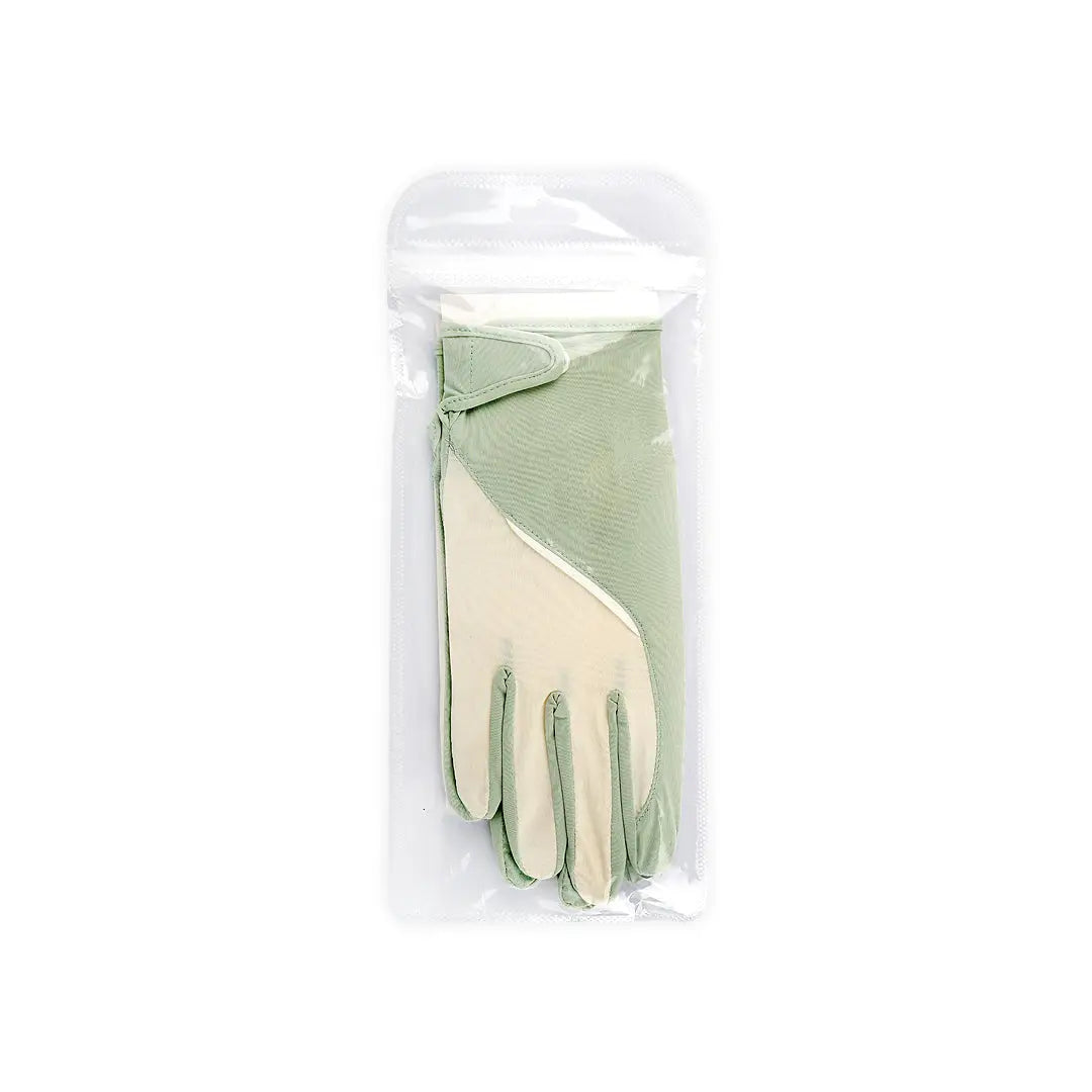 53873-Black&Brown Sun Gloves UPF 50+ - Green +1