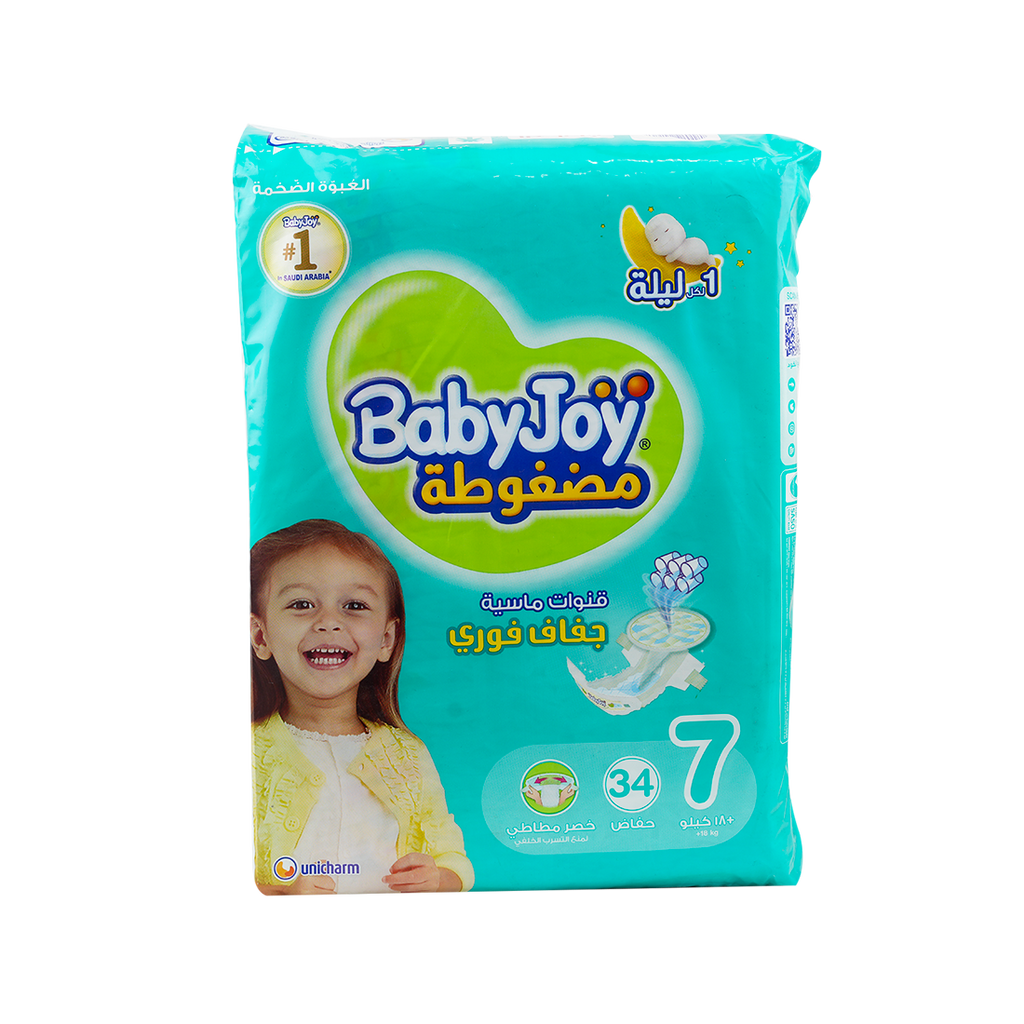 Baby Joy Baby Diapers No.7 (+18kg) 34pcs