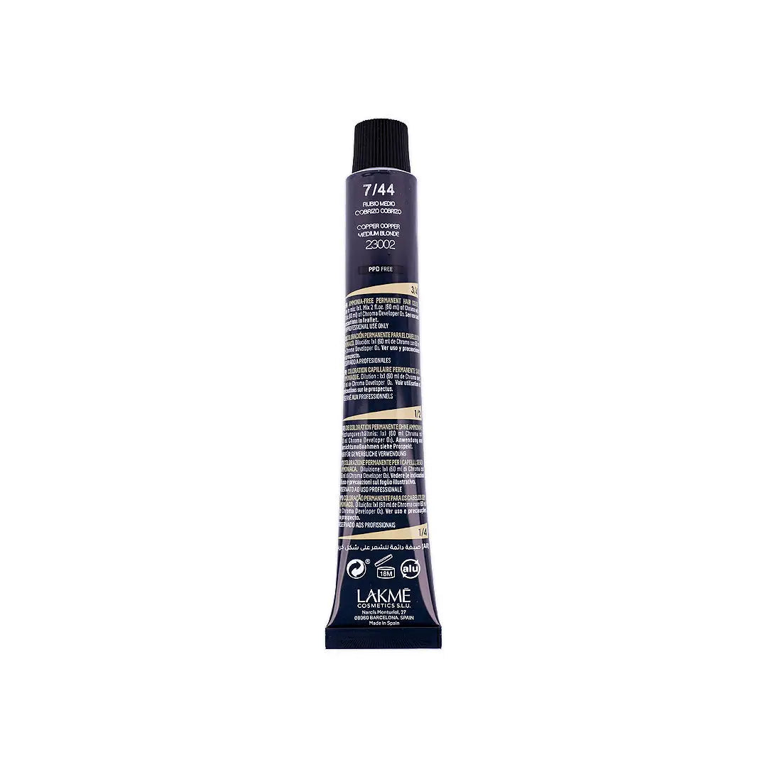 53934-Lakme Chroma 7/44 Copper Medium Blonde 60ml +3