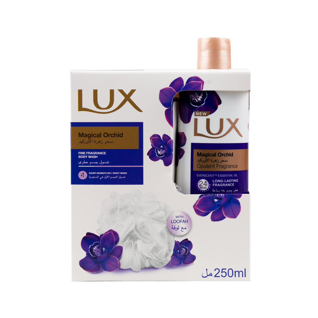 Lux Magical Orchid Opulent Fragrance Body Wash+Loofa 250ml