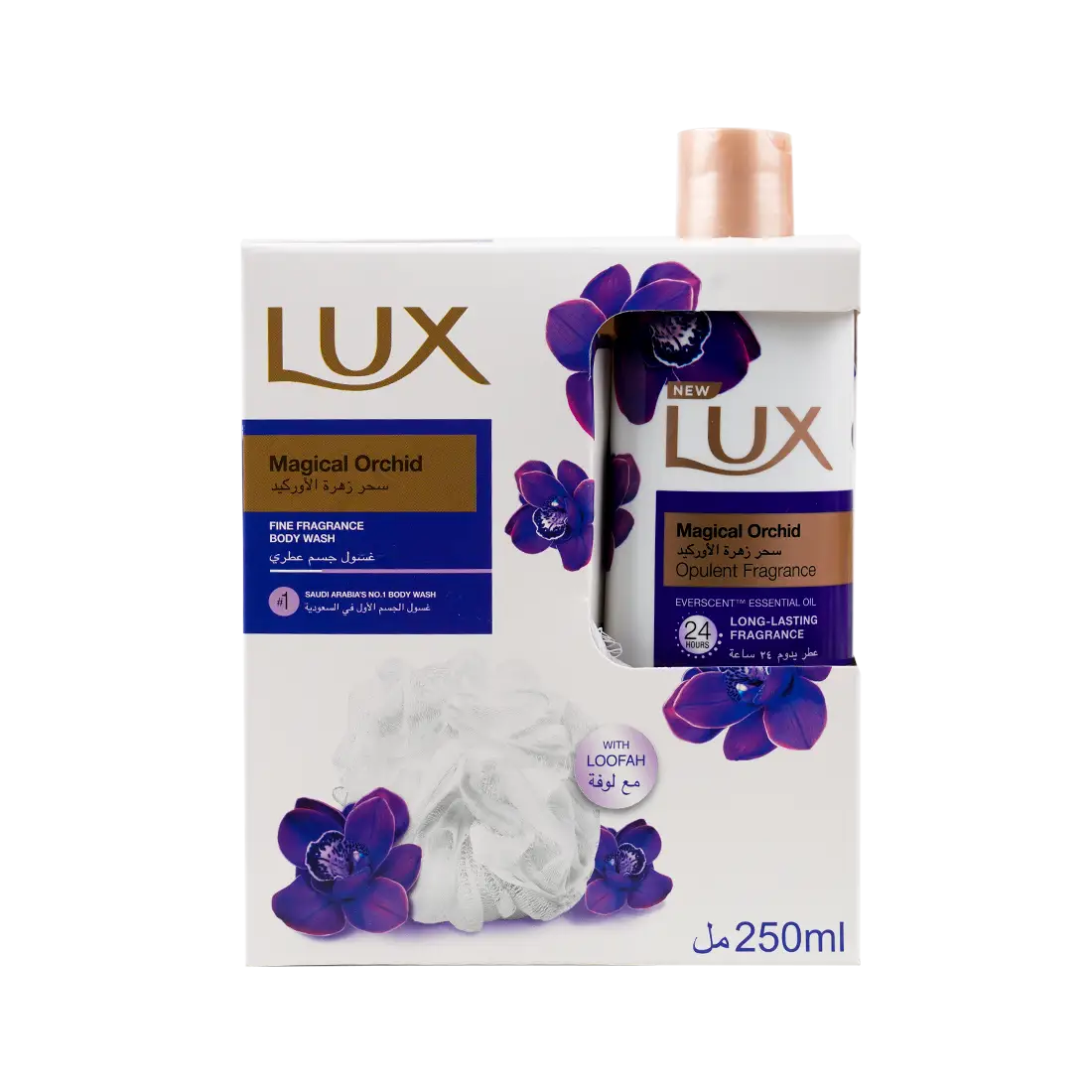54012-Lux Magical Orchid Opulent Fragrance Body Wash+Loofa 250ml