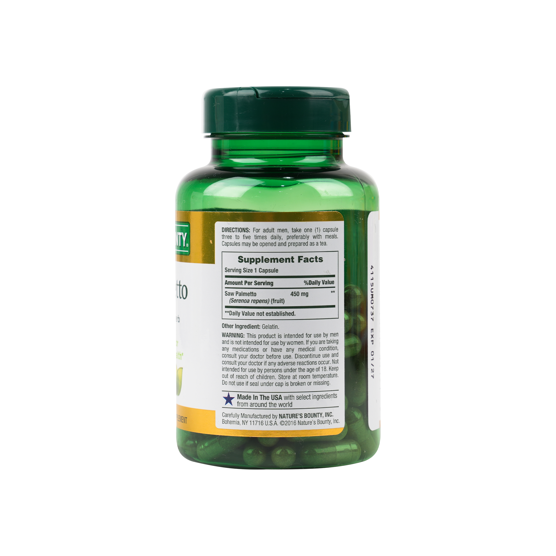 Natures Bounty Saw Palmetto 450mg 100 Capsules