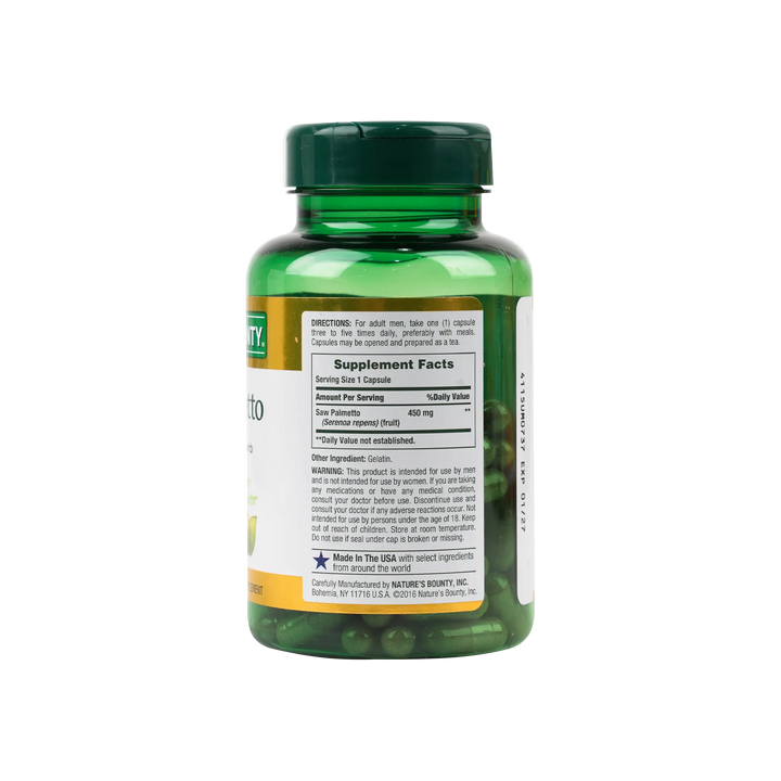 54045-Natures Bounty Saw Palmetto 450mg 100 Capsules +1