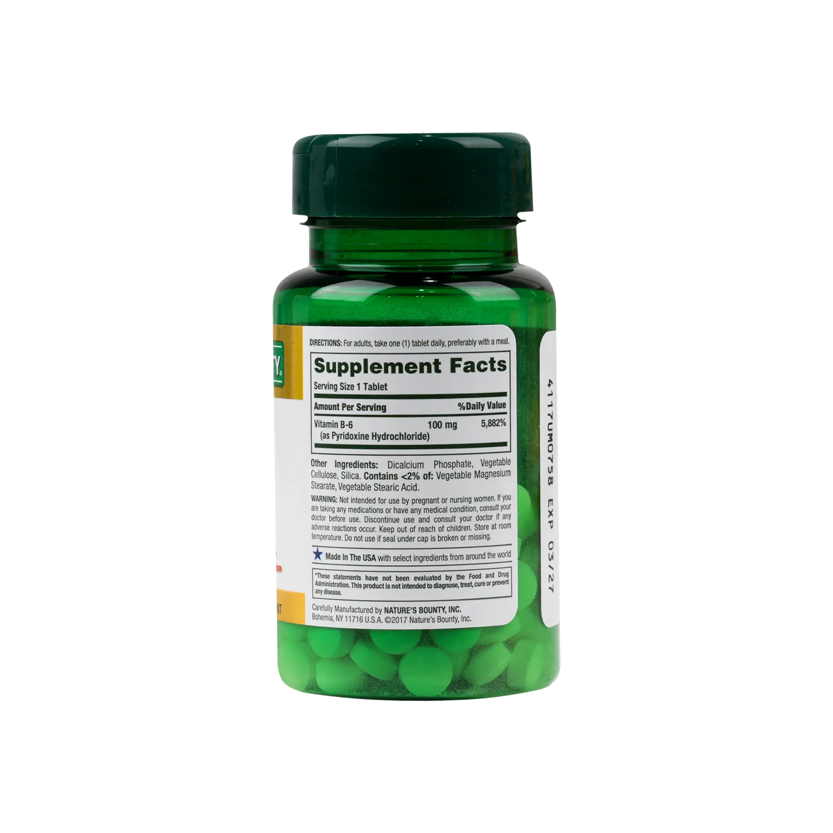 54048-Natures Bounty B-6 100mg 100 Tablets +1