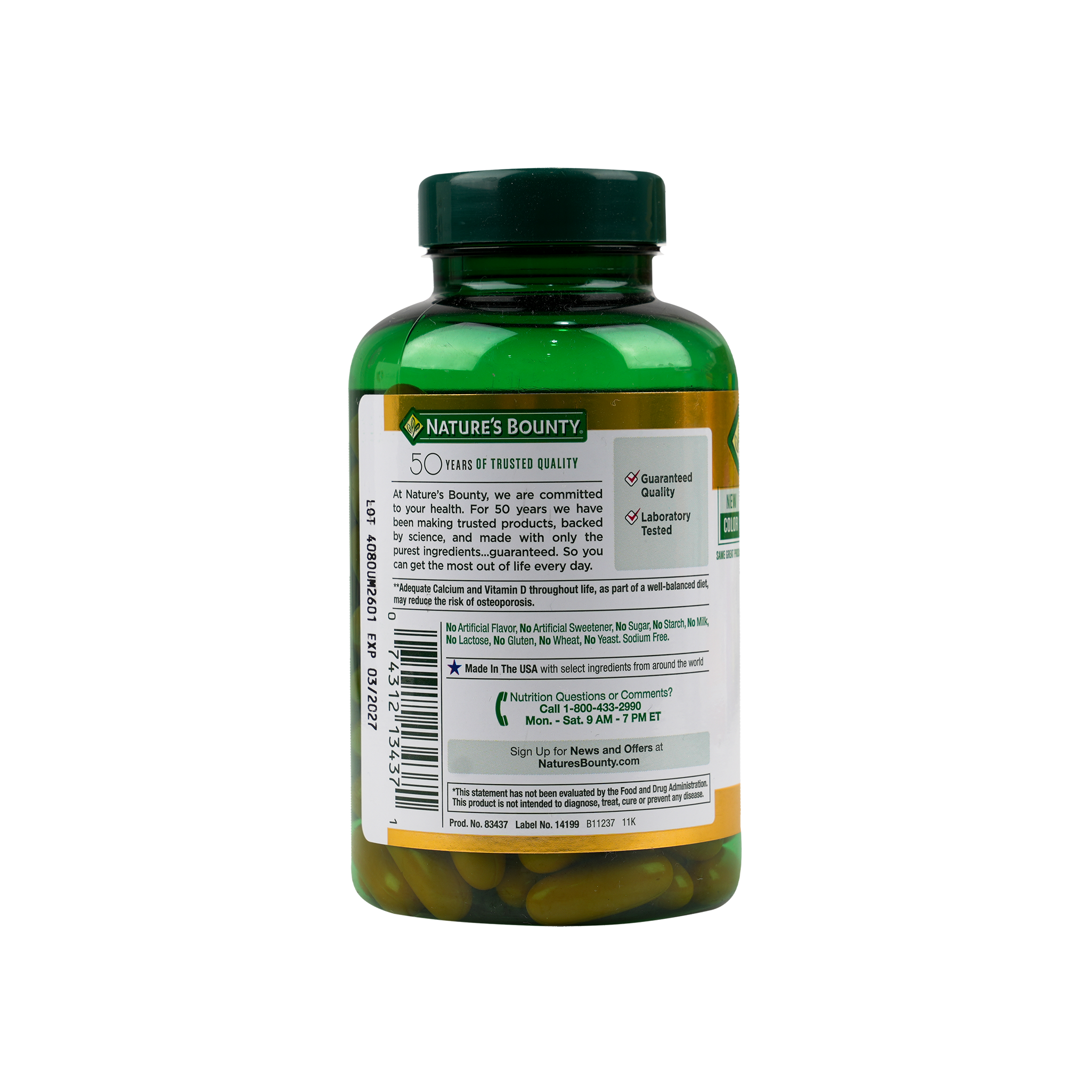 Natures Bounty Calcium 1200mg Plus 25mcg Vit D3 120 Softgels