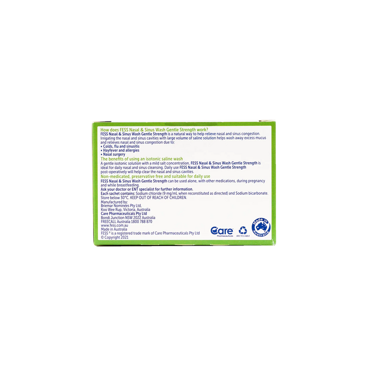 54065-Fess Nasal &amp; Sinus Saline Wash Refill 100 Sachets +3