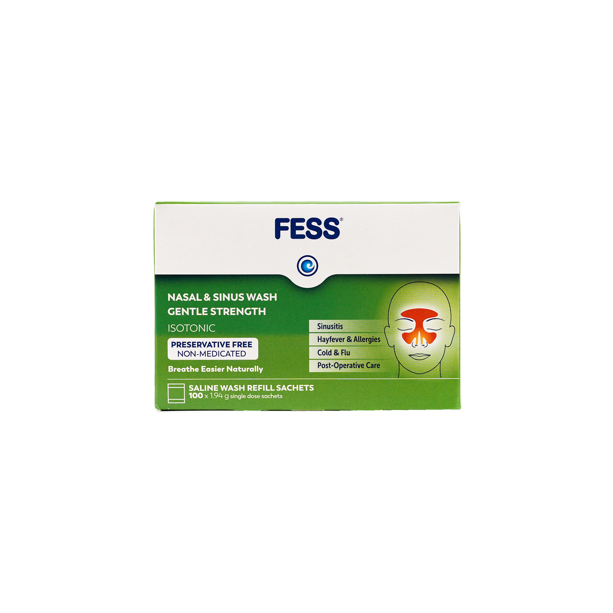 Fess Nasal & Sinus Saline Wash Refill 100 Sachets