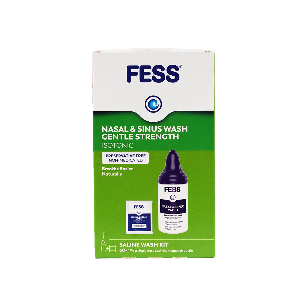 54066-Fess Nasal &amp; Sinus Saline Wash Kit 60 Sachets+Squeeze Bottle +3