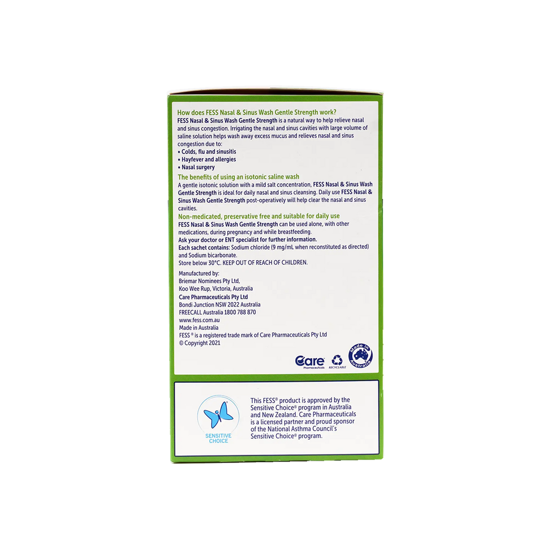54066-Fess Nasal &amp; Sinus Saline Wash Kit 60 Sachets+Squeeze Bottle +2