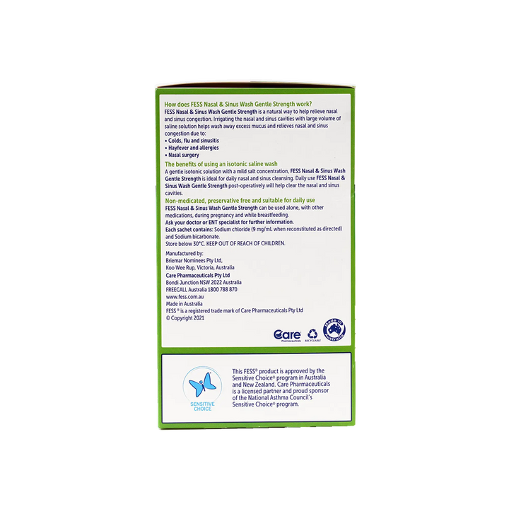 54066-Fess Nasal &amp; Sinus Saline Wash Kit 60 Sachets+Squeeze Bottle +2