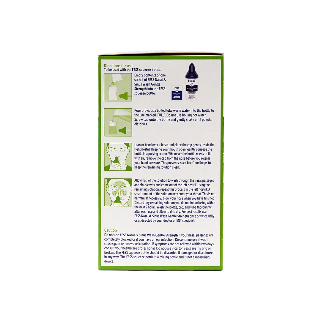54066-Fess Nasal &amp; Sinus Saline Wash Kit 60 Sachets+Squeeze Bottle +1
