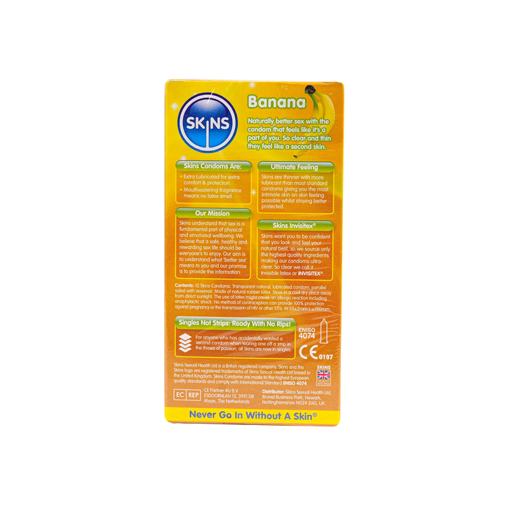 54075-Skins Condom Banana 12pcs +2
