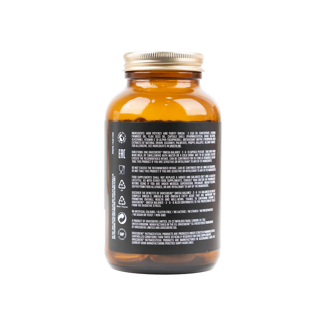 54099-Grassberg Omega 3-6-9 Balance 1000mg 90 Capsules +2