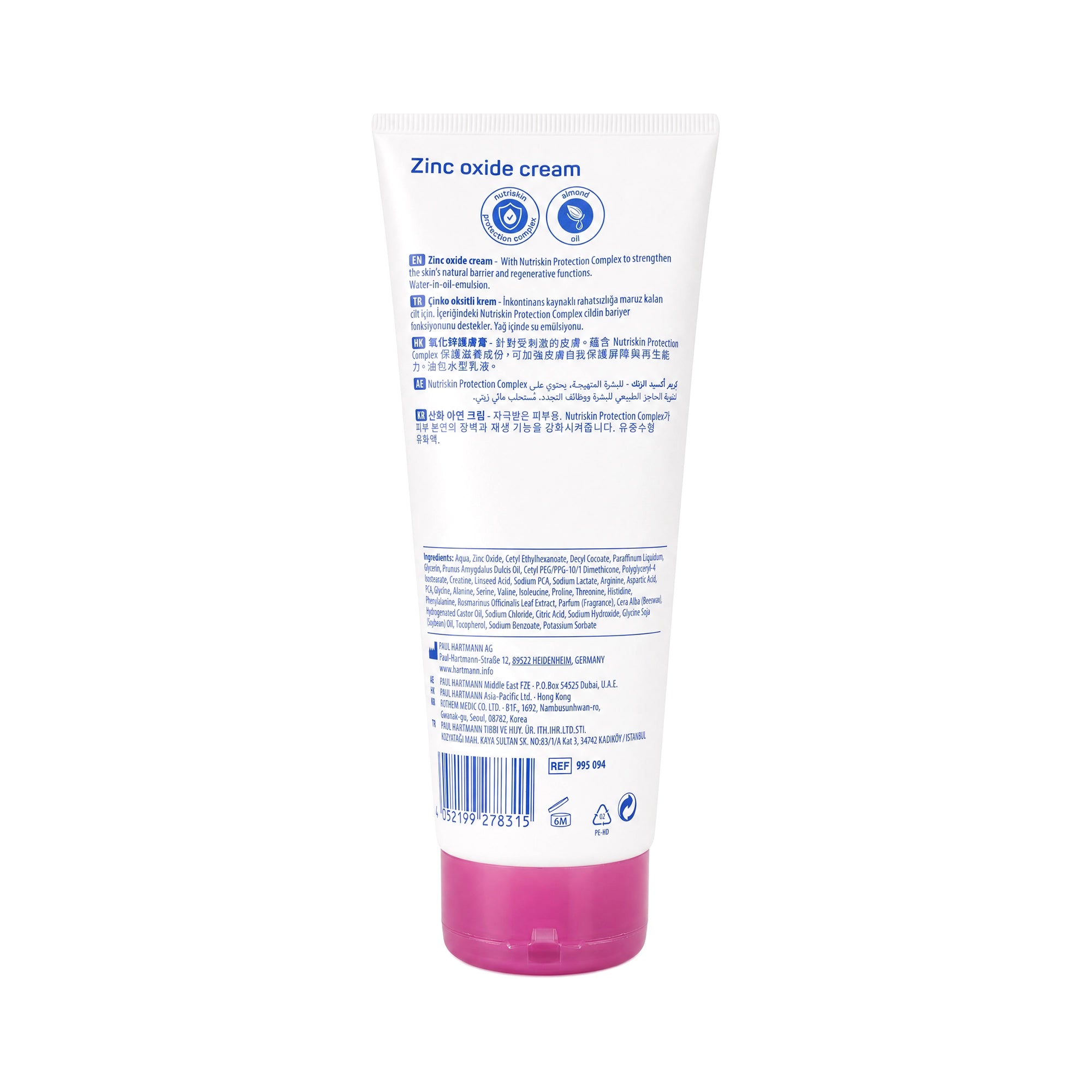 54107-Hartmann Molicare Skin Zinc Oxide Cream 200ml +2