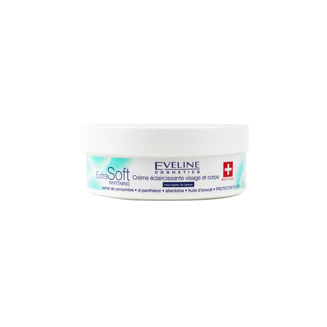 54108-Eveline Extra Soft Whitening Face &amp; Body Cr 175ml +1