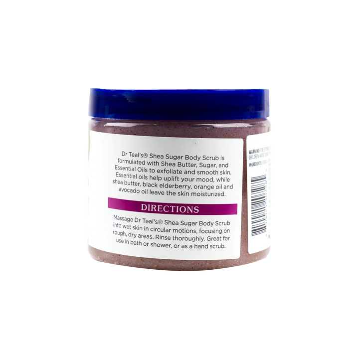 54122-Dr Teals Shea Sugar Scrub 538g – Black Elderberry +1