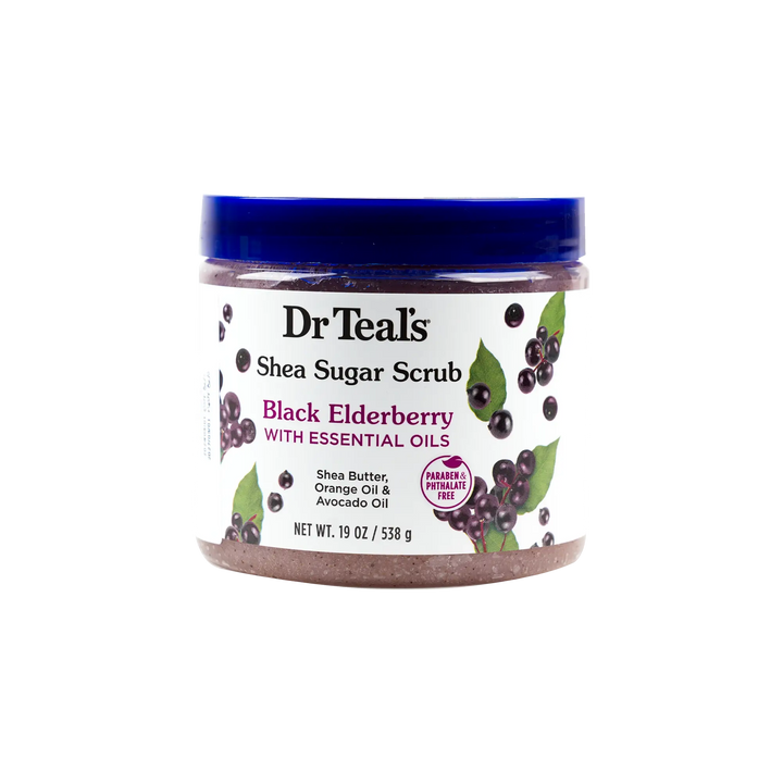 54122-Dr Teals Shea Sugar Scrub 538g – Black Elderberry