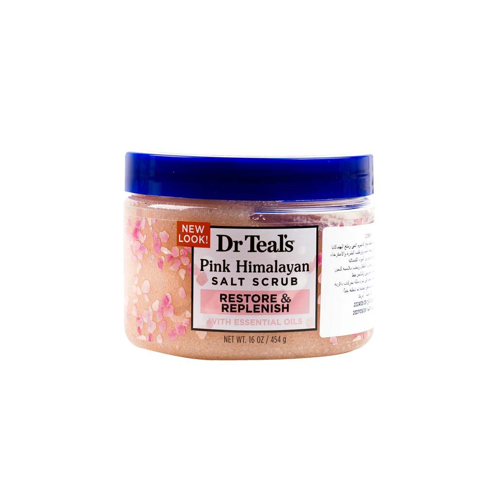 Dr Teals Pink Himalayan Salt Scrub 454g– Restore & Replenish