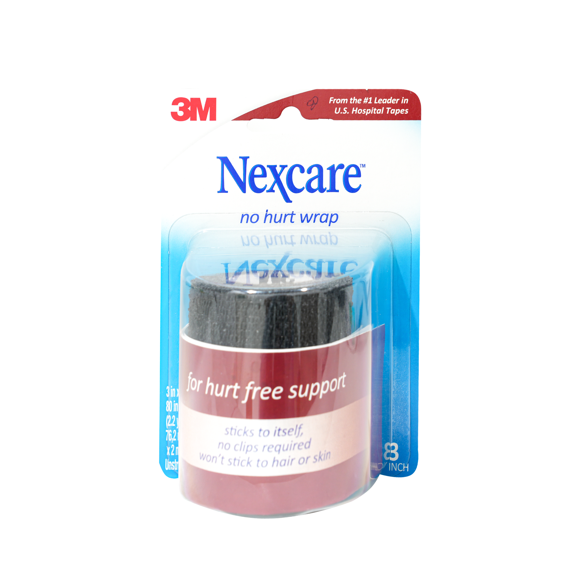 Nexcare No Hurt Wrap 7.62cmx2m - Black