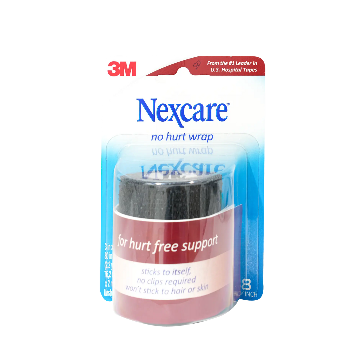 54140-Nexcare No Hurt Wrap 7.62cmx2m - Black