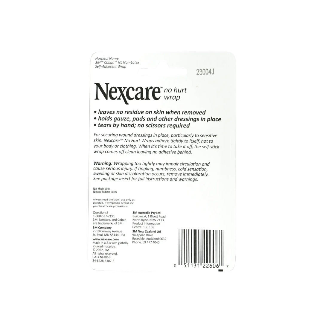 54140-Nexcare No Hurt Wrap 7.62cmx2m - Black +1