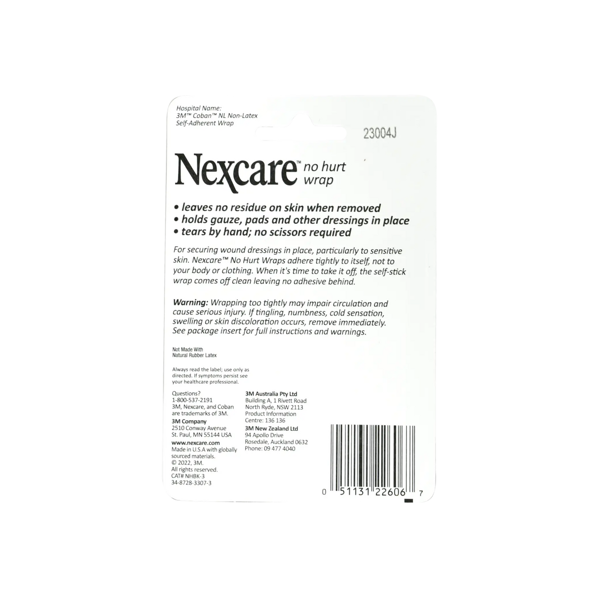 54140-Nexcare No Hurt Wrap 7.62cmx2m - Black +1