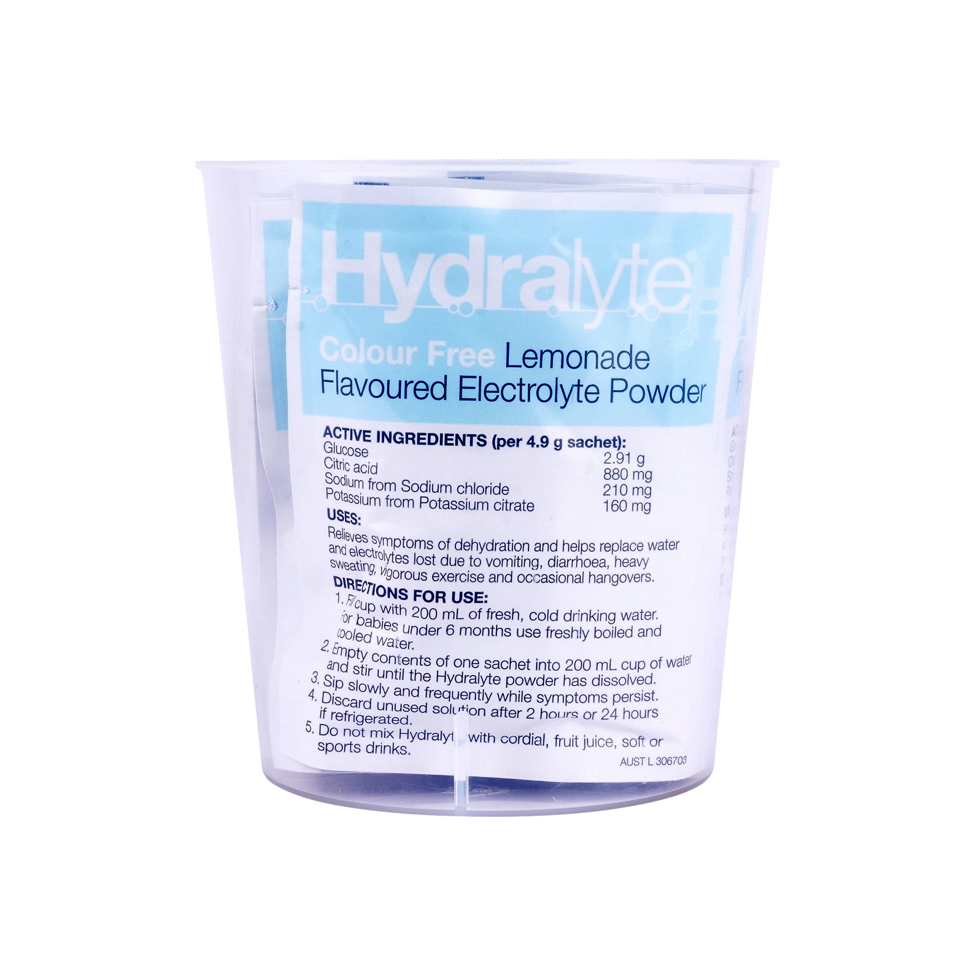54156-Hydralyte Lemon Flavoured Electrolyte Powder 10 Sac