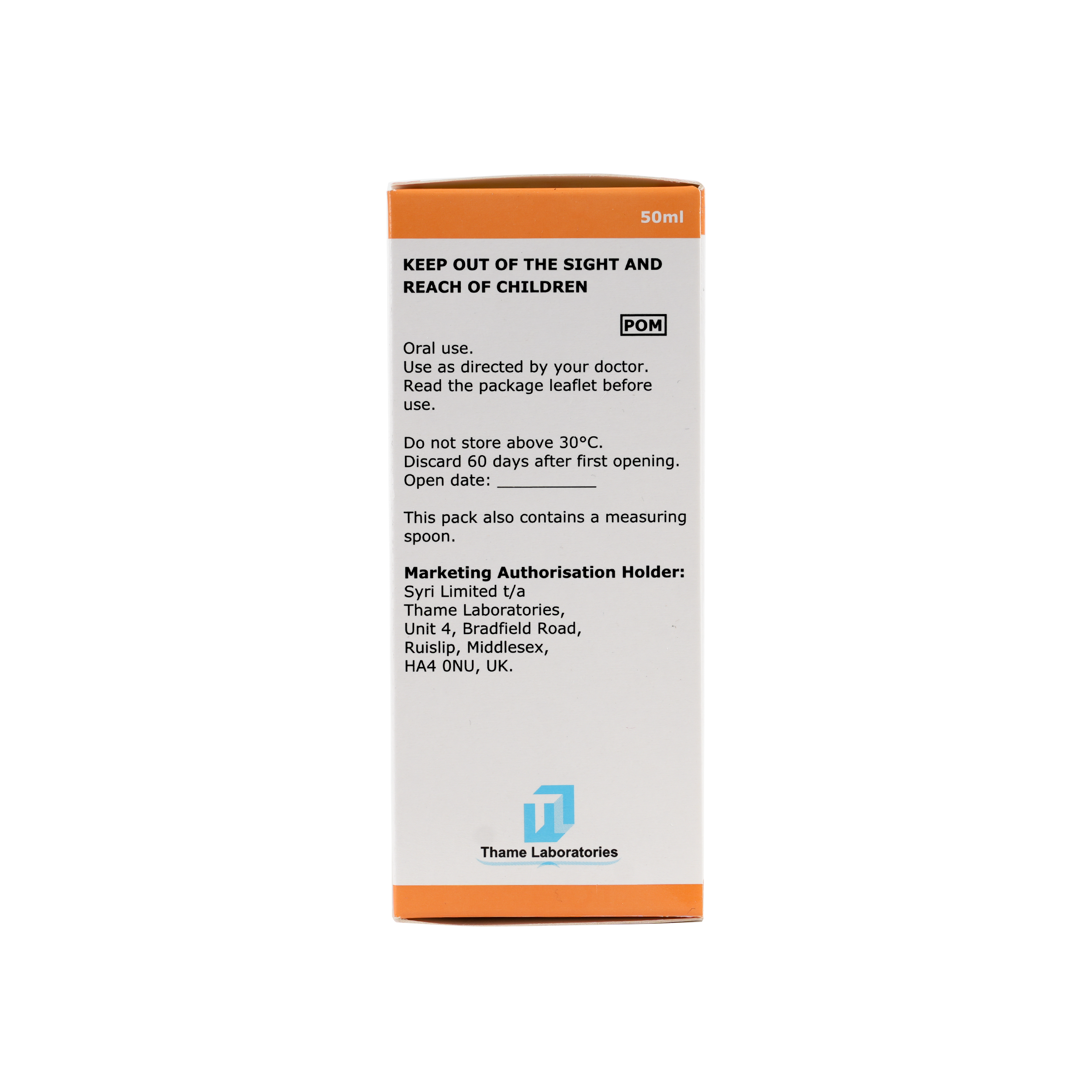 Ondansetron Thame 4mg / 5ml Syrup 50ml