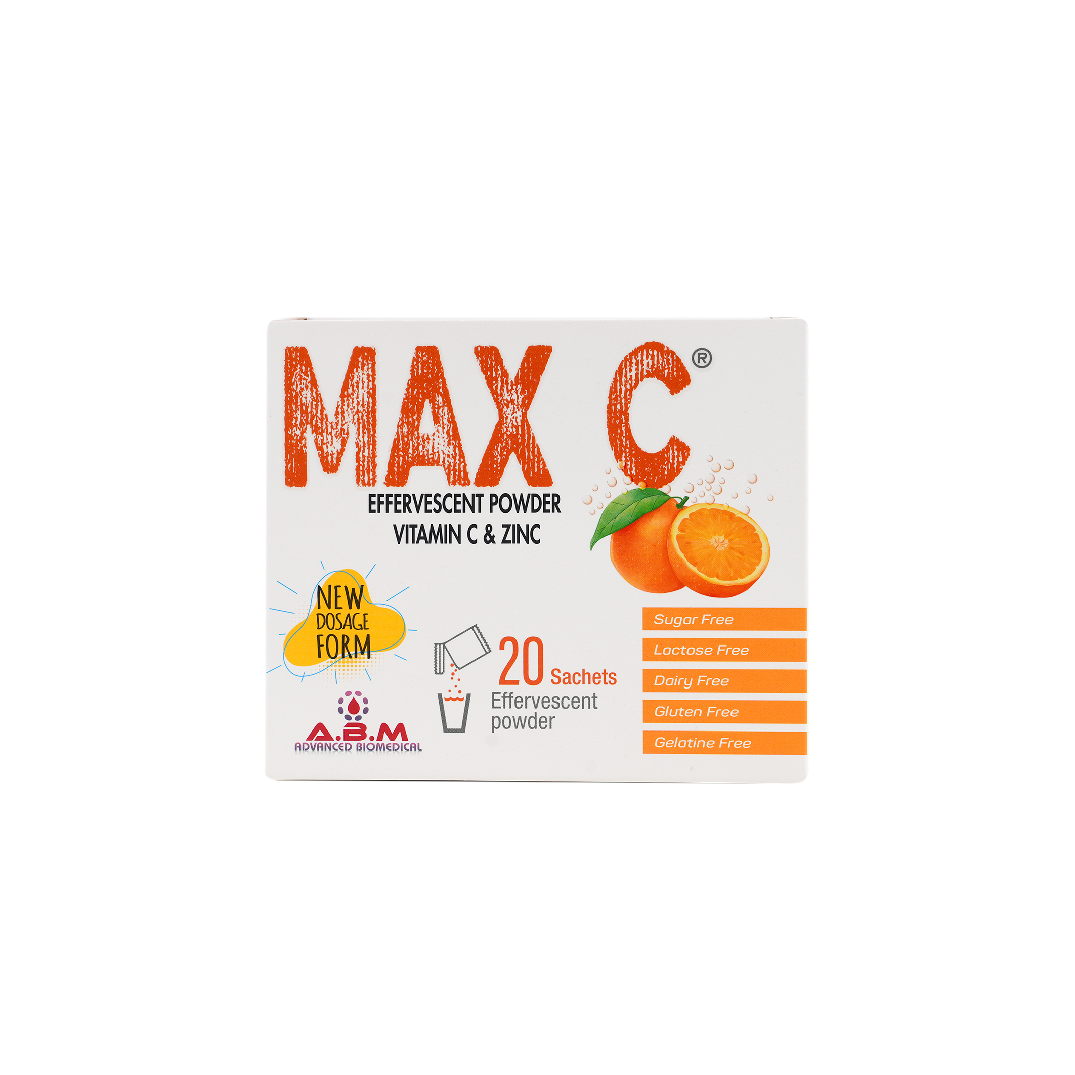 Max C Effervescent Powder Vitamin C & Zinc 20 Sachets